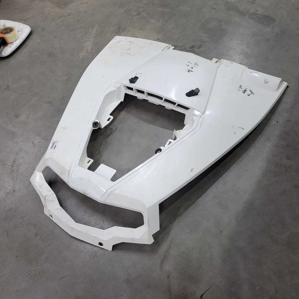 white, fixed hood