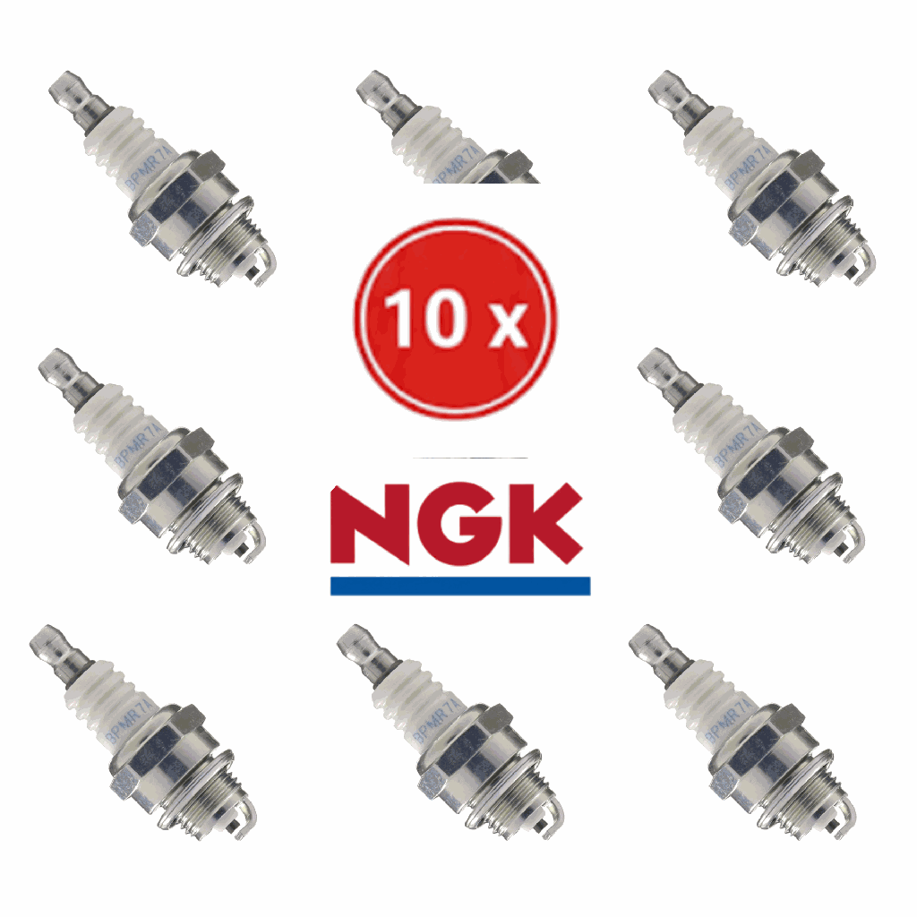 Set of 10 NGK BPMR7A Spark Plugs - The Standard for Chainsaws, Snow Blowers & Grass Trimmers (Stihl/Husqvarna)