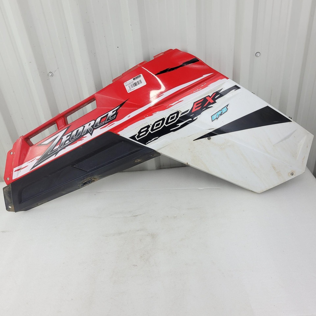 rear deco panel,lh painted red and pearl white